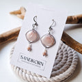 Earrings with seashells and freshwater pearls