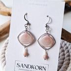Earrings with seashells and freshwater pearls