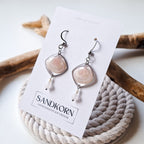 Earrings with seashells and freshwater pearls