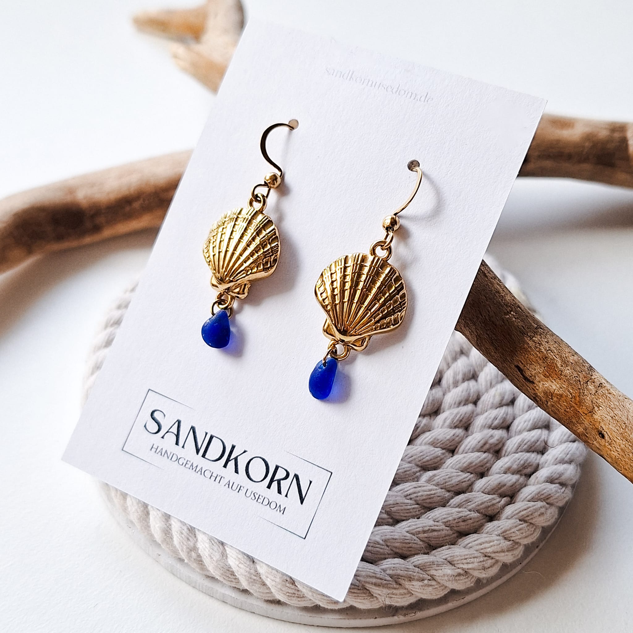 Sea glass earrings - Aqua