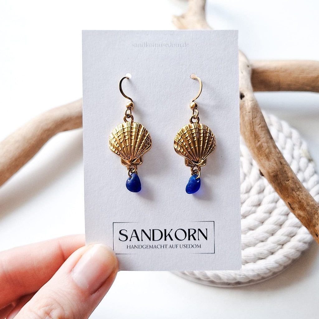 Sea glass earrings - Aqua