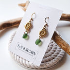 Sea glass earrings - Aqua
