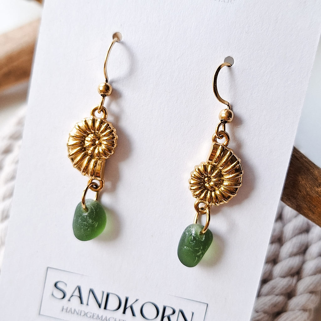 Sea glass earrings - Aqua