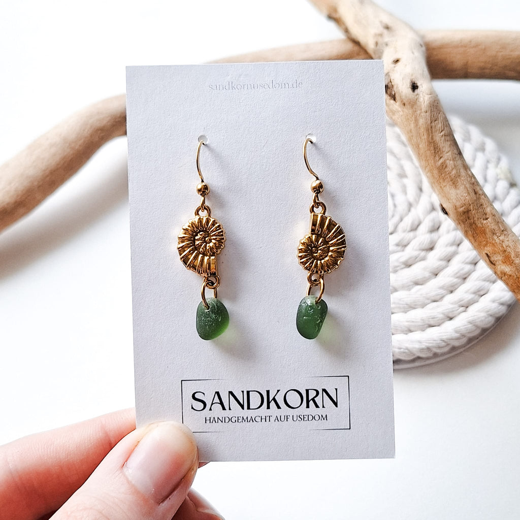 Sea glass earrings - Aqua