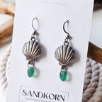Sea glass earrings - Aqua