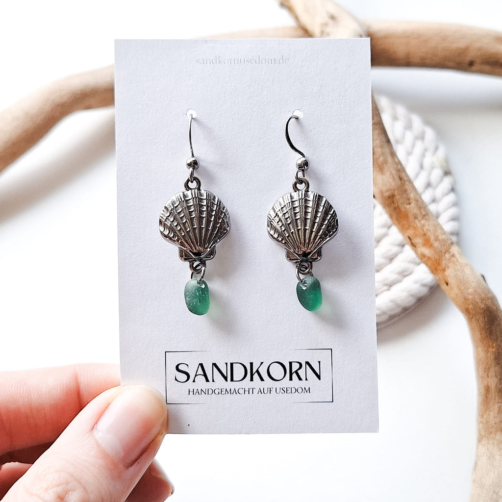 Sea glass earrings - Aqua