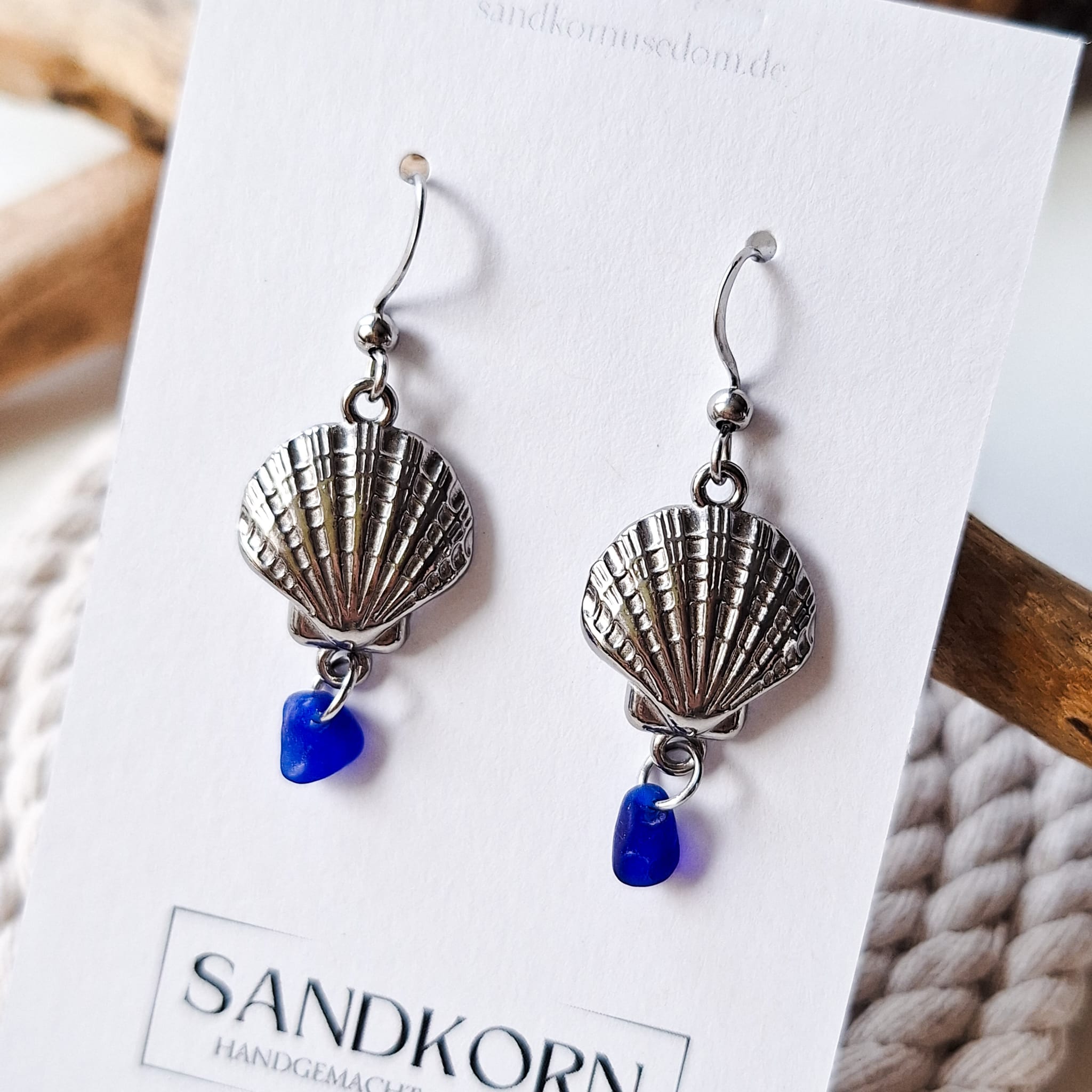 Sea glass earrings - Aqua