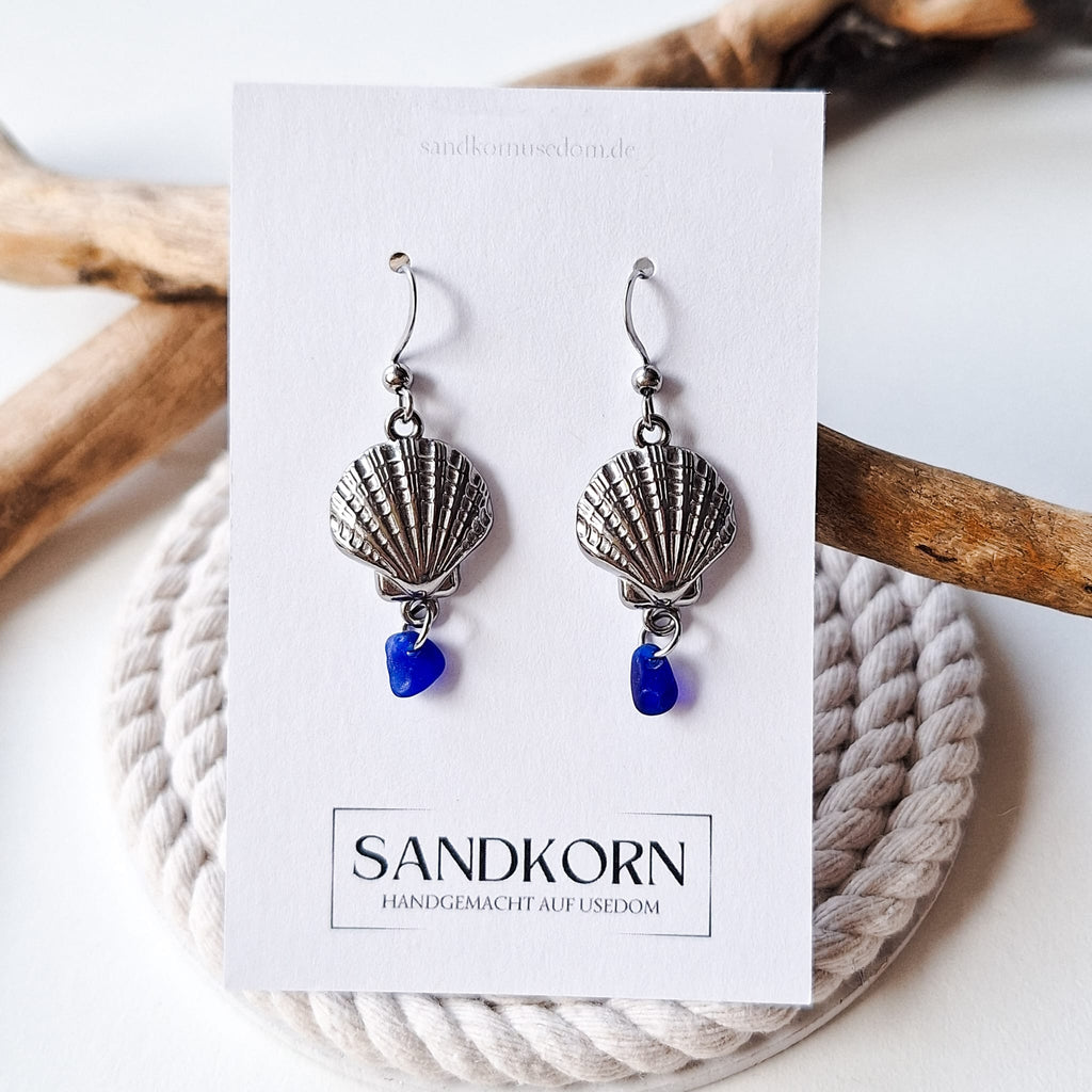 Sea glass earrings - Aqua