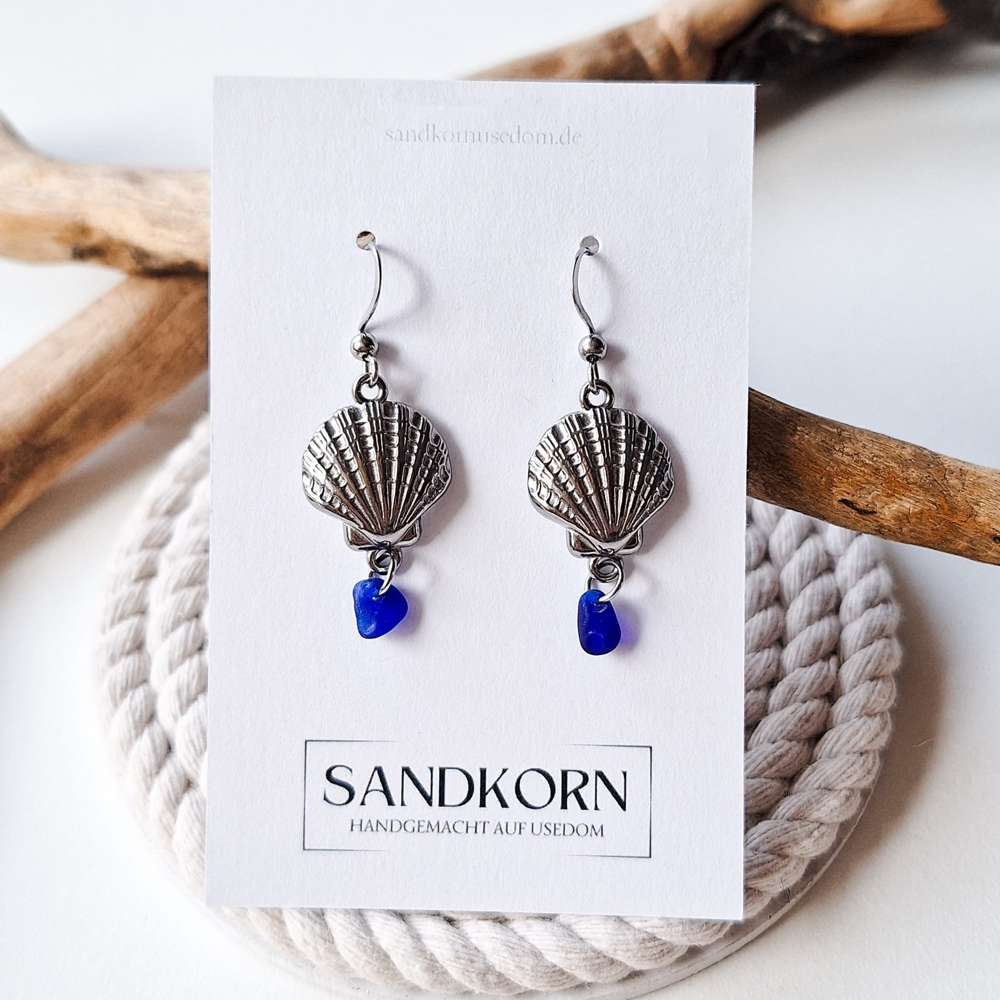 Sea glass earrings - Aqua