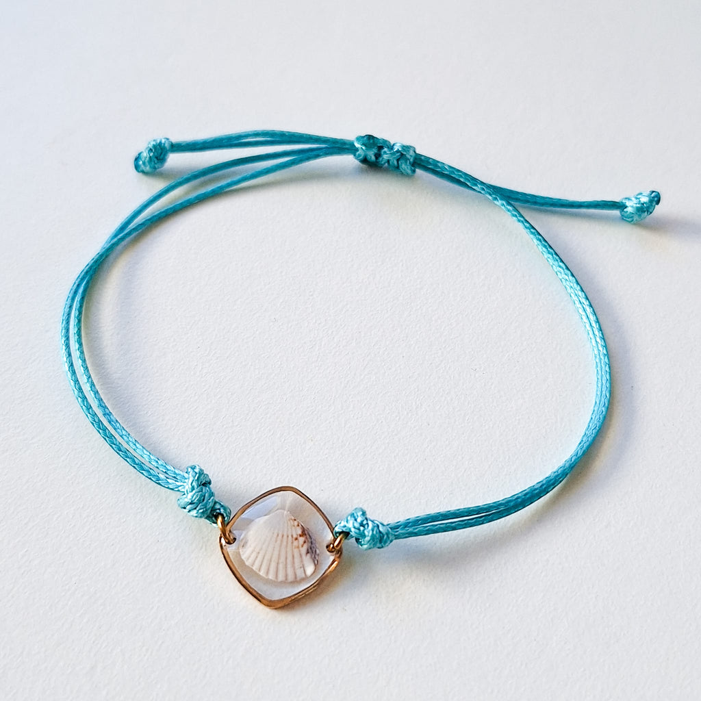 Armband mit Herzmuschel - Türkis