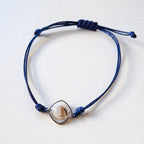 Armband mit Herzmuschel - Marineblau
