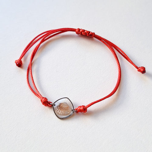 Armband mit Herzmuschel - Rot - SANDKORN Usedom 