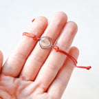Armband mit Herzmuschel - Rot