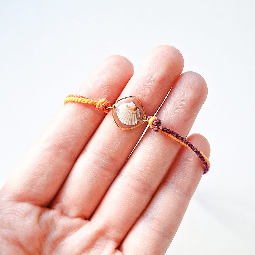 Armband mit Herzmuschel - Mehrfarbig