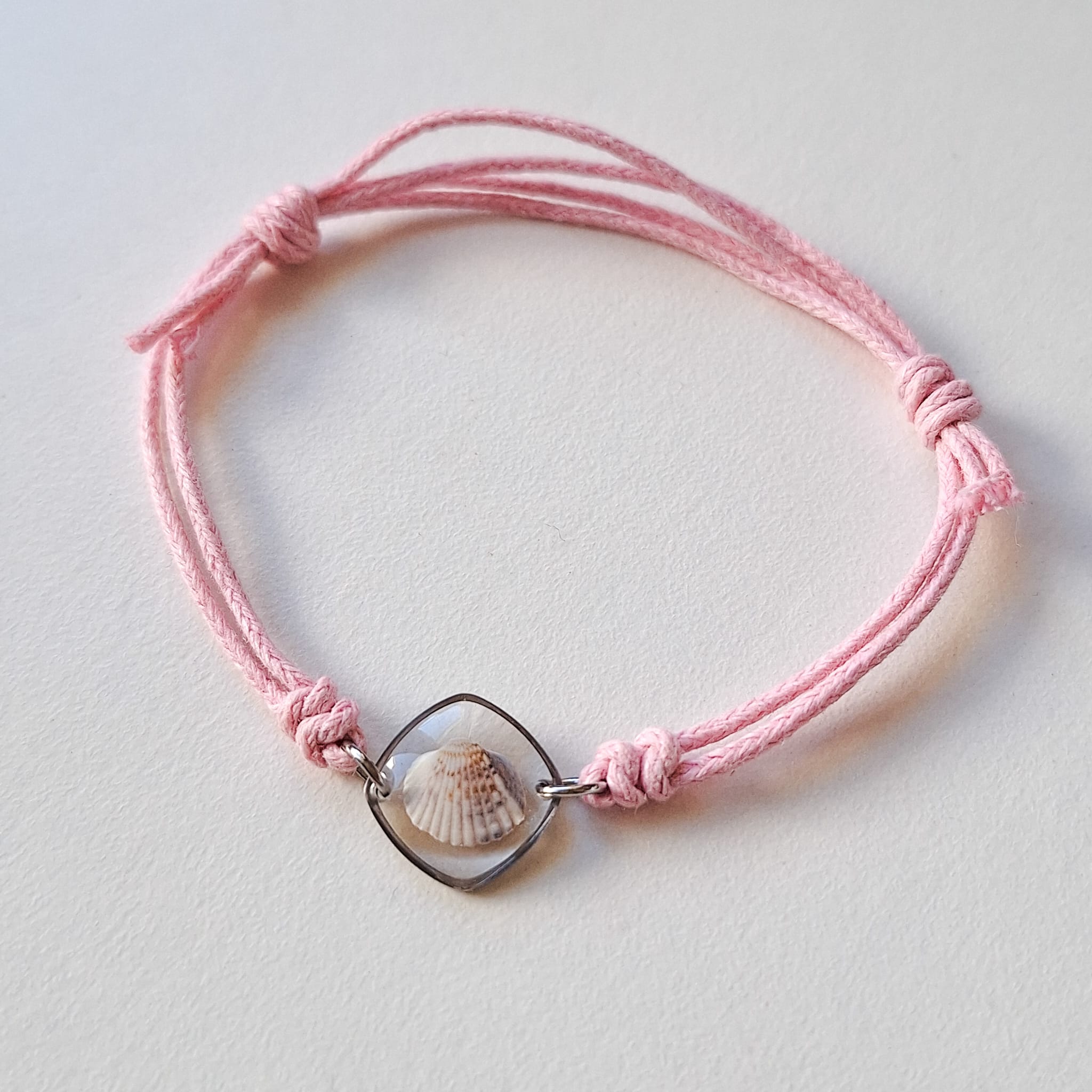 Armband mit Herzmuschel - Rosa