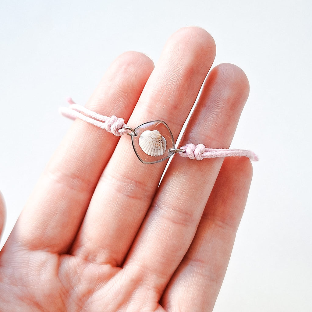 Armband mit Herzmuschel - Rosa
