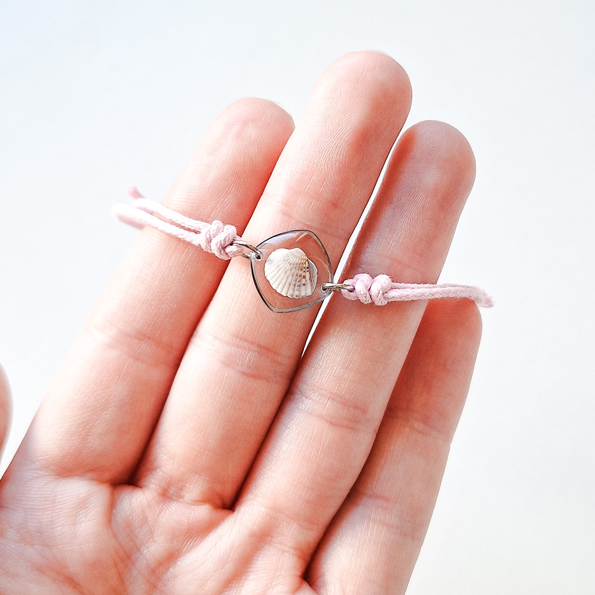 Armband mit Herzmuschel - Rosa