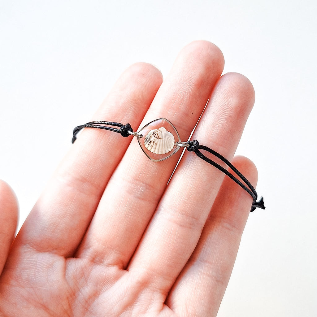 Armband mit Herzmuschel - Schwarz