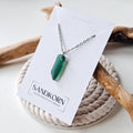 Halskette mit Seeglas - Teal