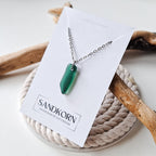 Halskette mit Seeglas - Teal