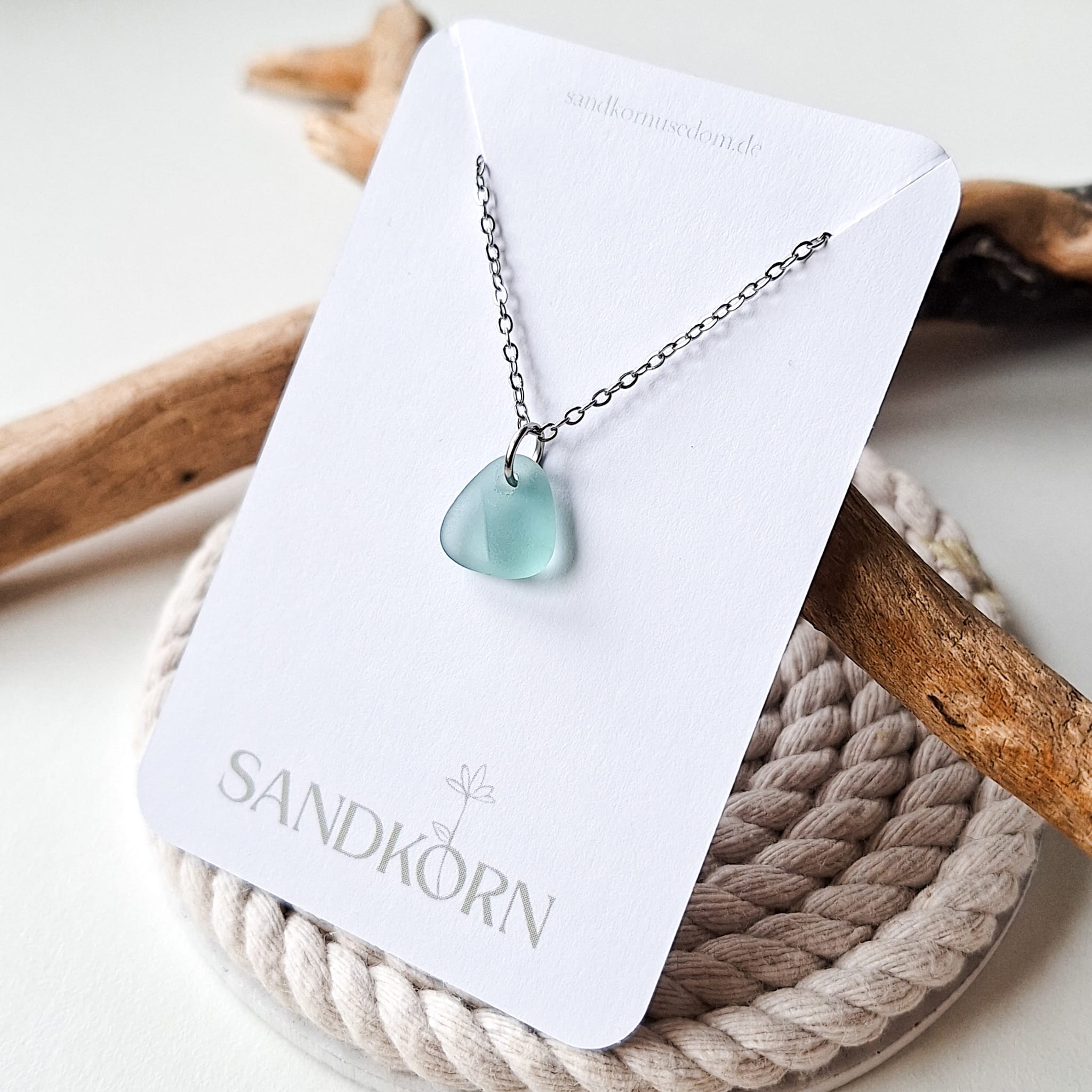 Sea glass necklace - Aqua