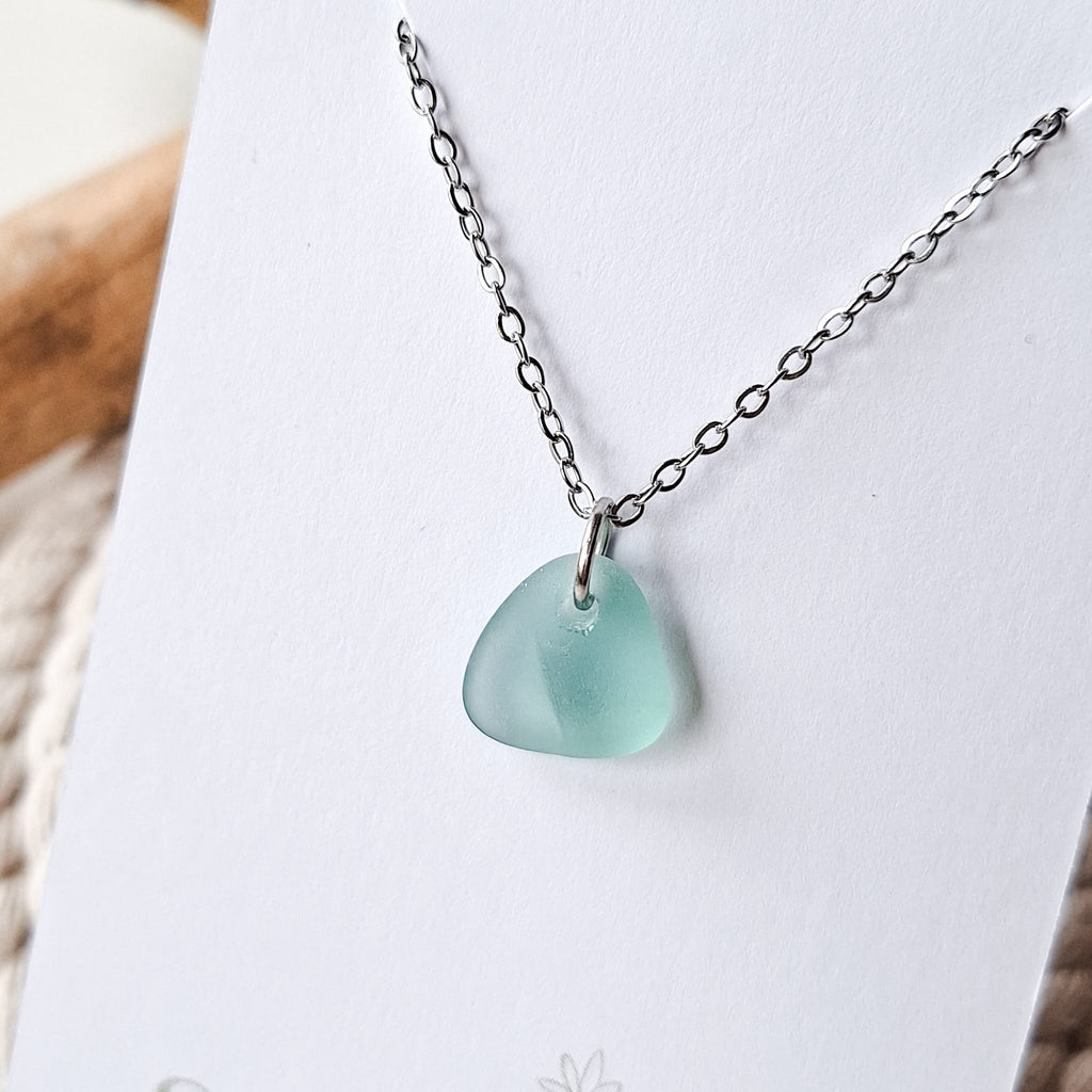 Sea glass necklace - Aqua