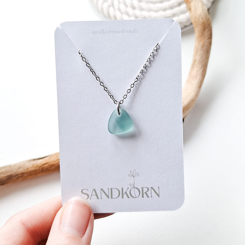 Sea glass necklace - Aqua