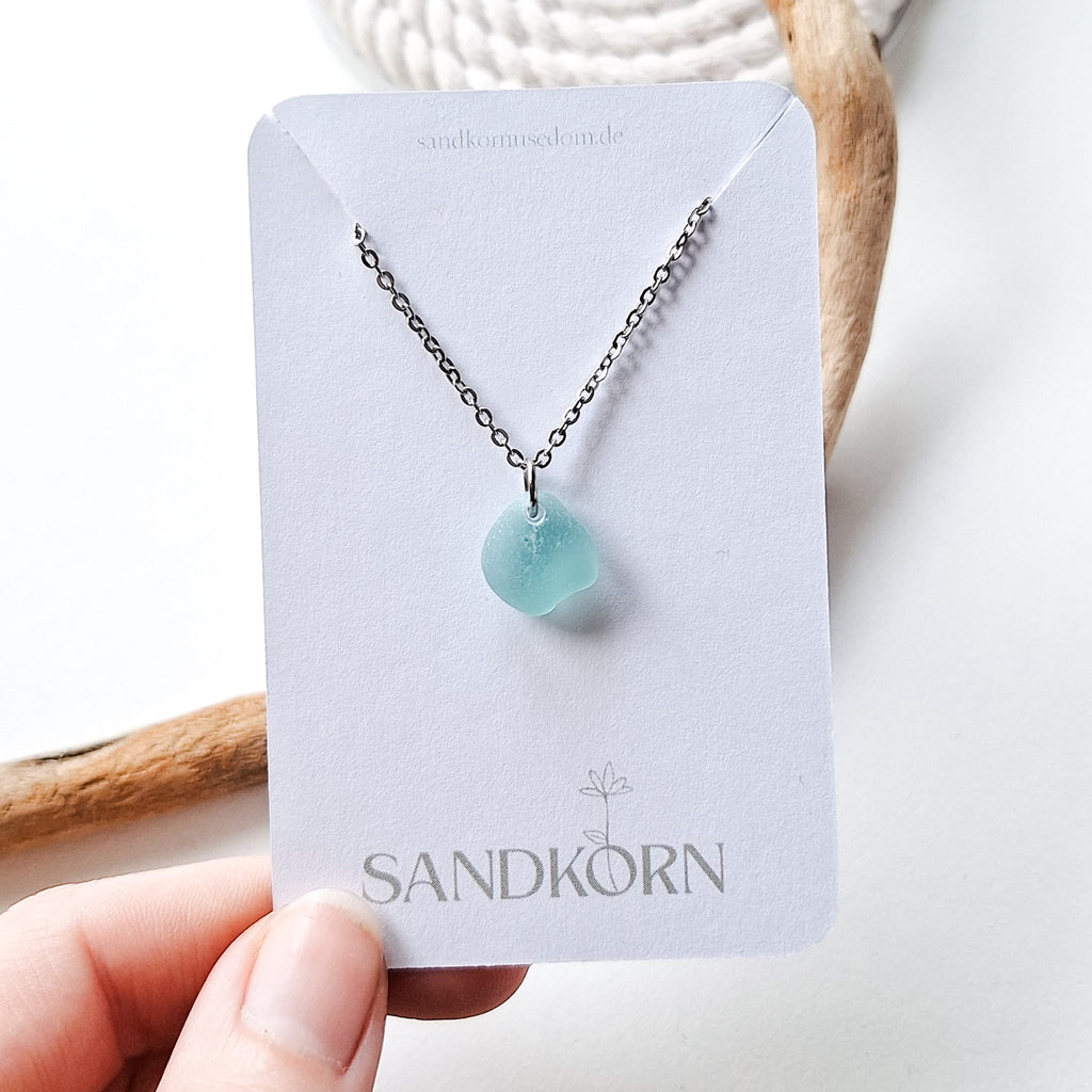 Sea glass necklace - Aqua