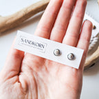 Heart-shaped stud earrings - silver, 8 mm