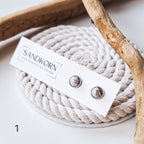 Heart-shaped stud earrings - silver, 8 mm