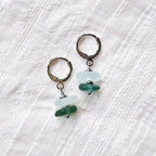 Kolczyki koła ze szkła morskiego - srebro