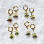 Seeglas-Creolen - Gold