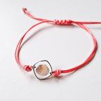 Bransoletka z muszlą w kształcie serca - srebrna