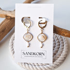 Kolczyki z muszli sercówek i pereł słodkowodnych