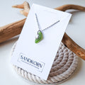 Necklace with sea glass and shell - Kelly Green