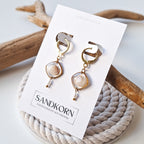 Kolczyki z muszli sercówek i pereł słodkowodnych